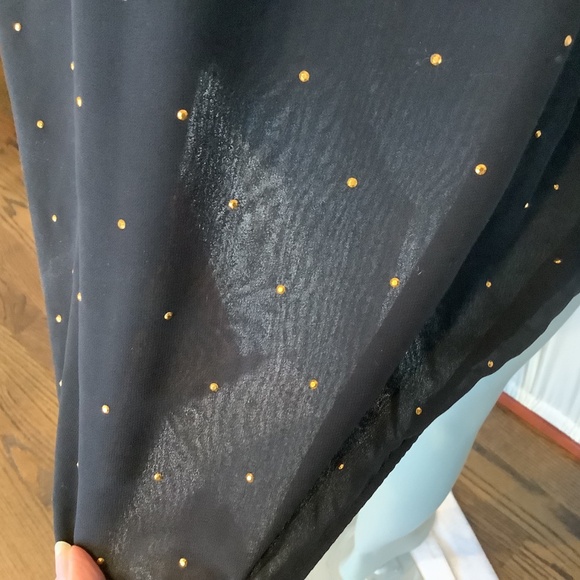 Vince Camuto Women’s Sheer Black Blouse With Small Gold Studs Size 2X - Picture 10 of 11